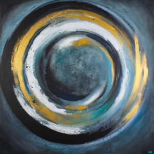 "Gong" : Peinture abstraite de l'artiste Helena Monniello.